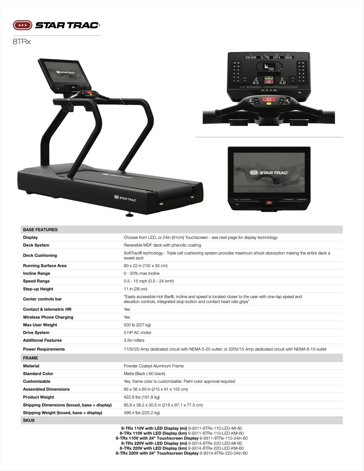 StarTrac 8TRx Treadmill (24" HD Touchscreen)