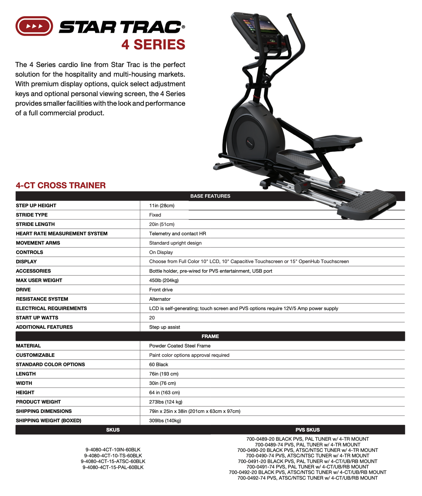 StarTrac 4CT Cross Trainer (LCD Disply)