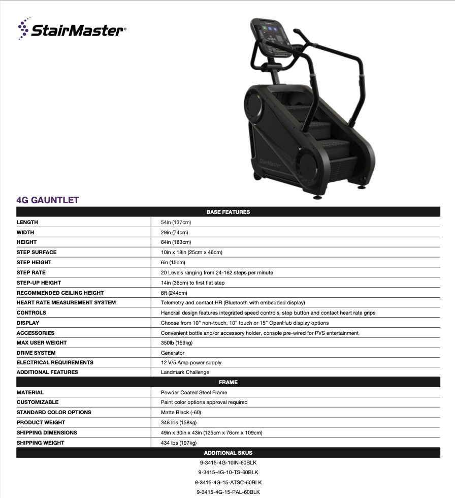 StairMaster 4G Stepmill (LCD)
